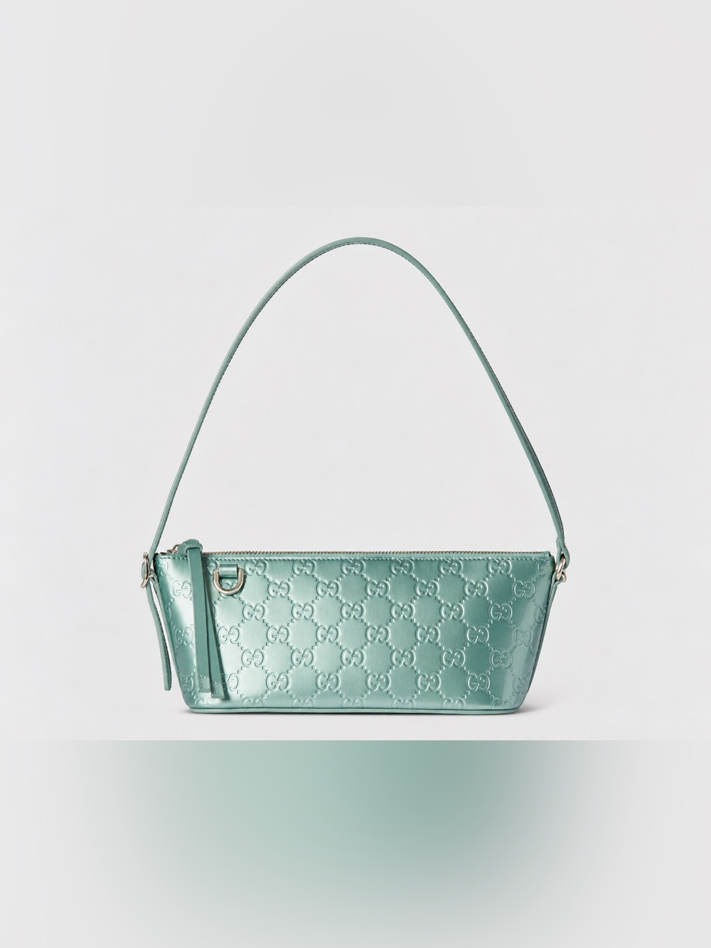 Gucci GG Embossed Shoulder Bag Aqua Green